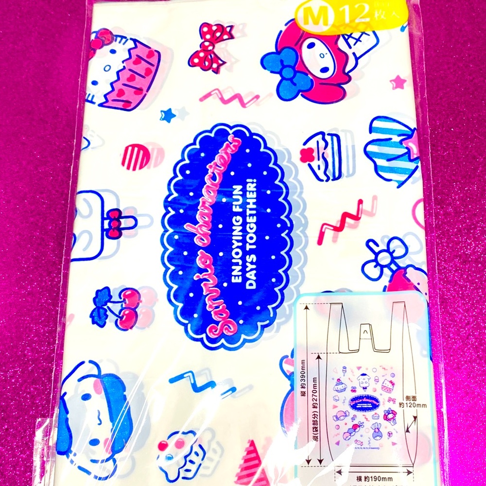 12-Pack Sanrio Characters Reusable Shopping Bags (Medium-Sized) - Brand New